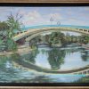 Landscape painting of bridge, peinture de paysage d'un pont