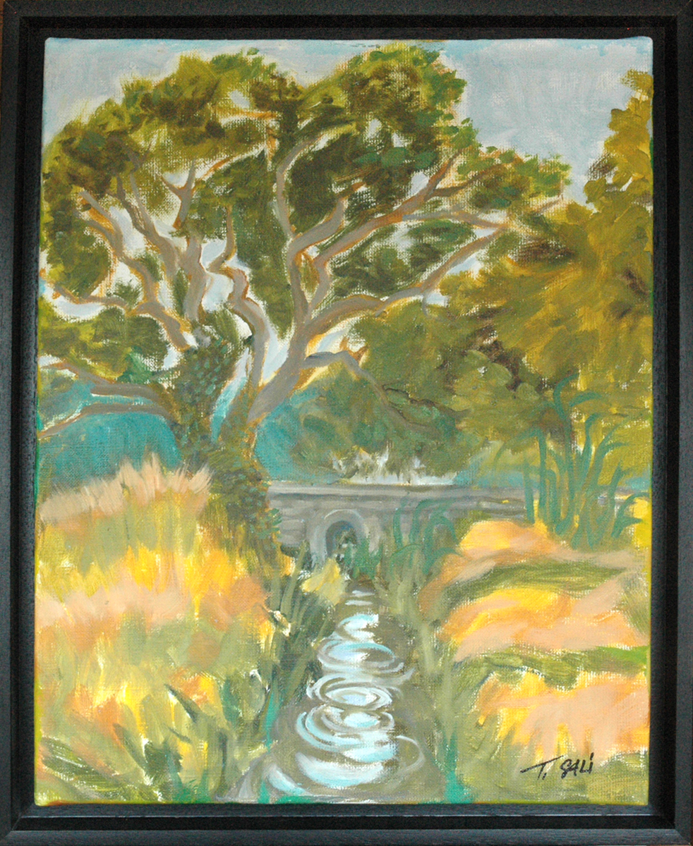 Provence landscape painting, Peinture d'un paysage en Provence