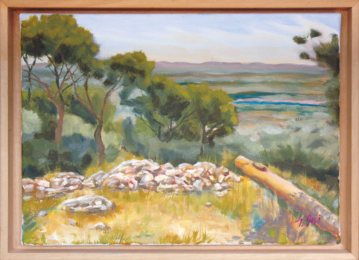 Provence landscape painting, Peinture d'un paysage en Provence