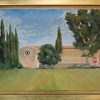 Oil painting of an old abbey in Provence, Tableau aux huiles d'une abbaye en Provence