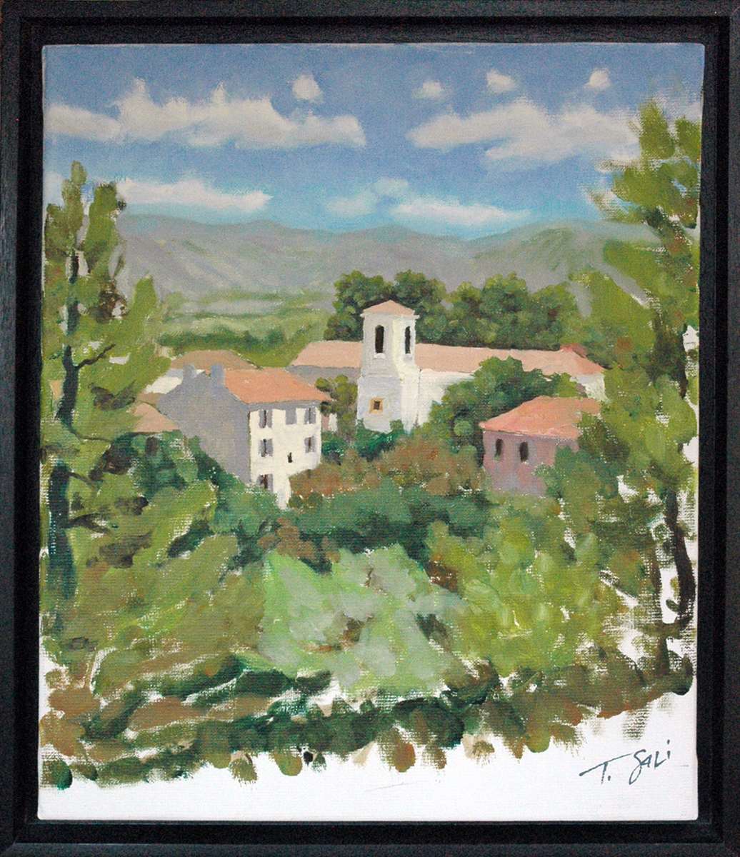 Provence village in oils, village en Provence peinture aux huiles
