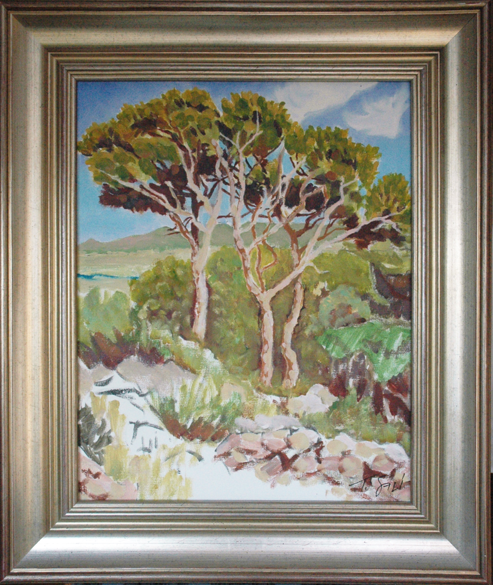 Oil sketch of Provence landscape, Esquisse aux huiles d'un paysage de Provence